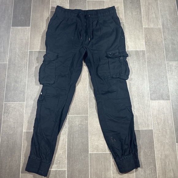 Southpole Jogger Ripstop Khaki Pants‎ Size L Black Pull On Stretch - Picture 1 of 11